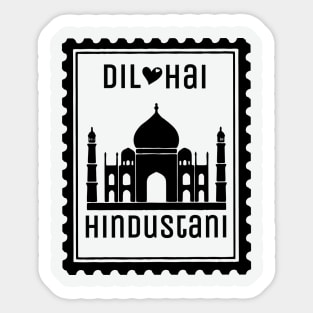 Indian Graphic Tee, Dil Hai Hindustani, Desi Shirt Sticker